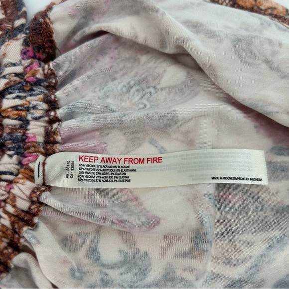 NWT Anthropologie Daily Practice Short Ruched Dress in Brown Motif Size Large - Picture 10 of 11